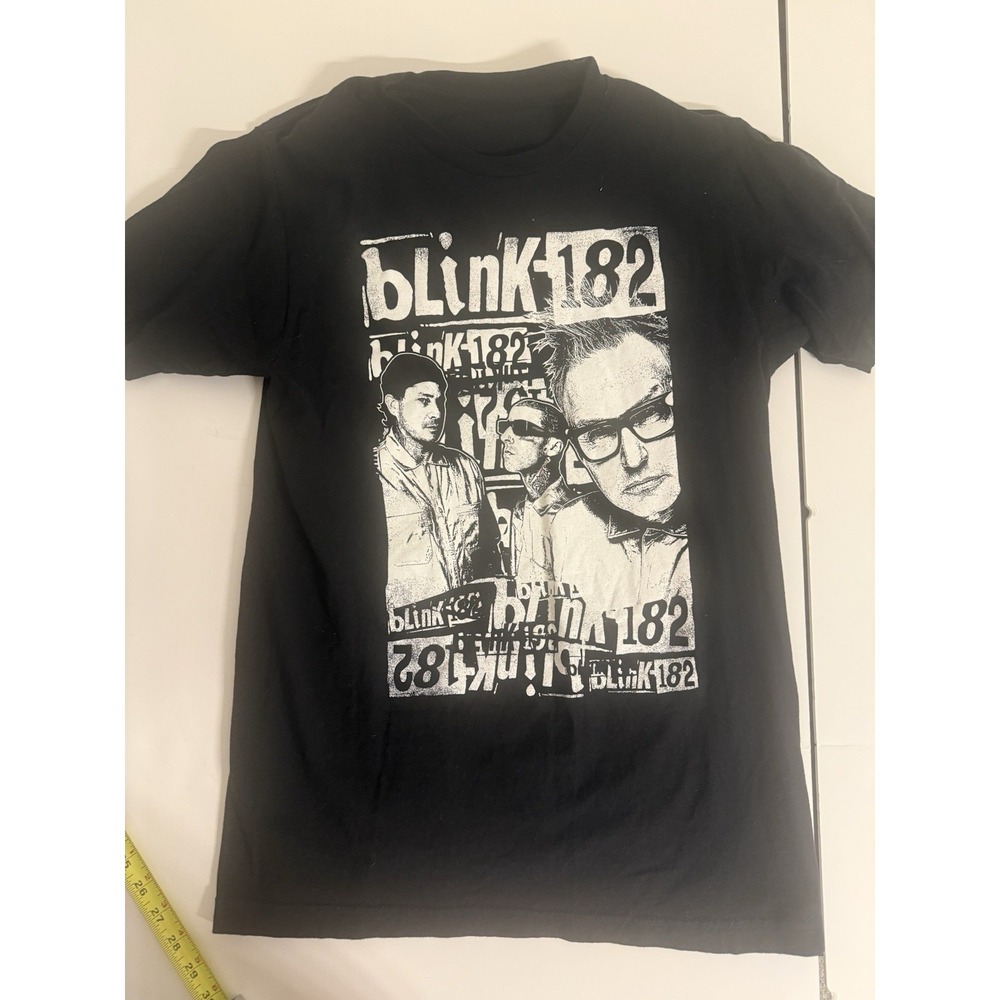Blink 182 World Tour 2023/24 Front Back Graphic T-Shirt, Black, Size: Small